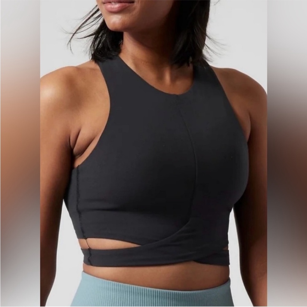 Athleta Black Cutout Crop Top